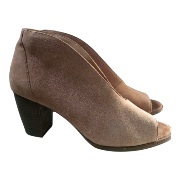 Lucky Brand Shoes - Lucky Brand Tan Peep-Toe Heeled Boots
